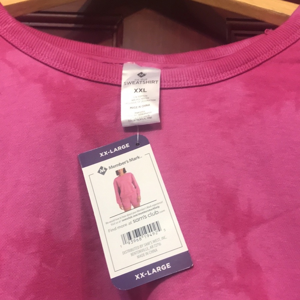 NWT tie dye Members mark soft sweatshirt - Picture 3 of 4